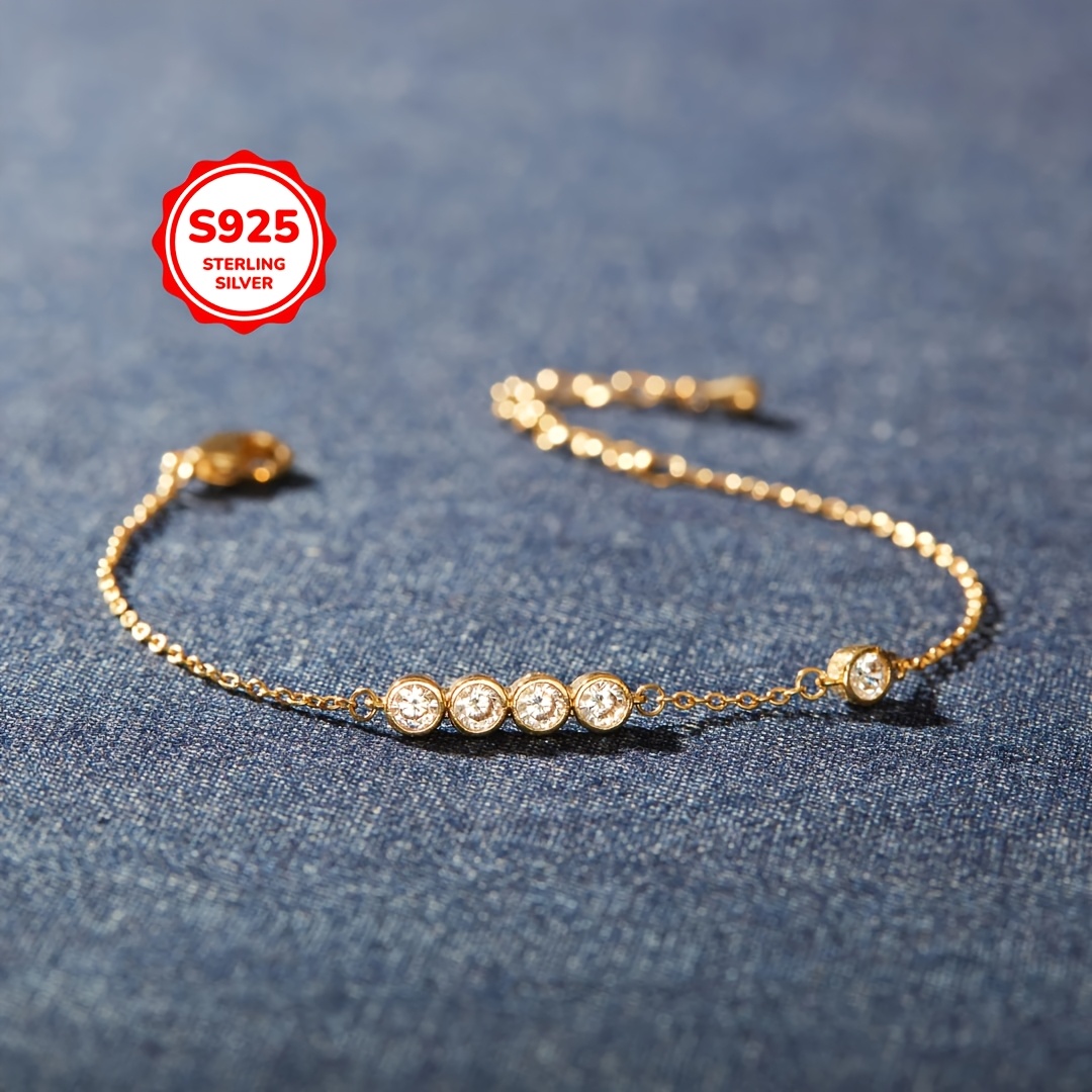 925 Silver Synthetic Zirconia Bead Bracelet